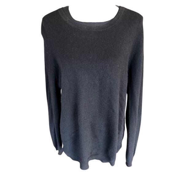 Macy’s 100% Cashmere Black Crewneck Sweater – Size XL - Picture 2 of 6